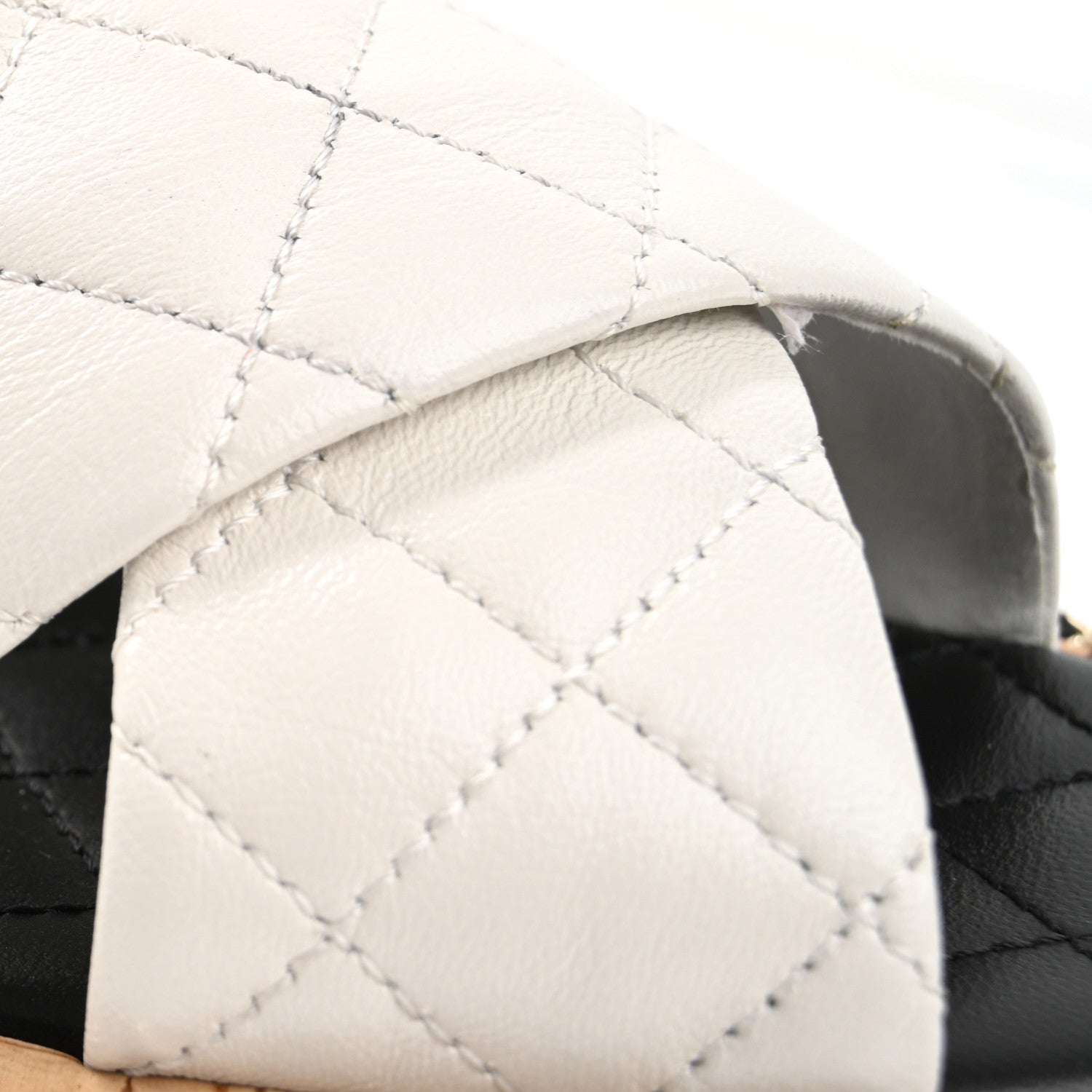 Chanel Lambskin Quilted Chain CC Sandals 39 White 11 of 12