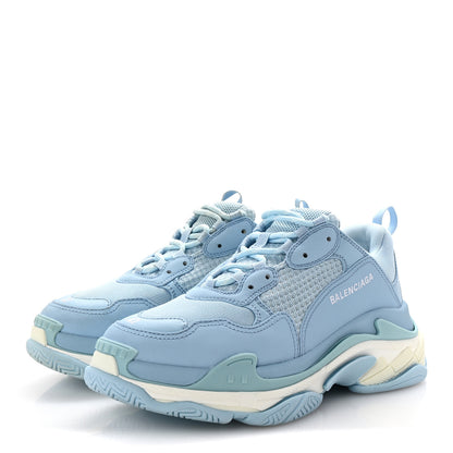 Balenciaga Fabric Mesh Mens Triple S Sneakers 42 Light Bleu White 4 of 9