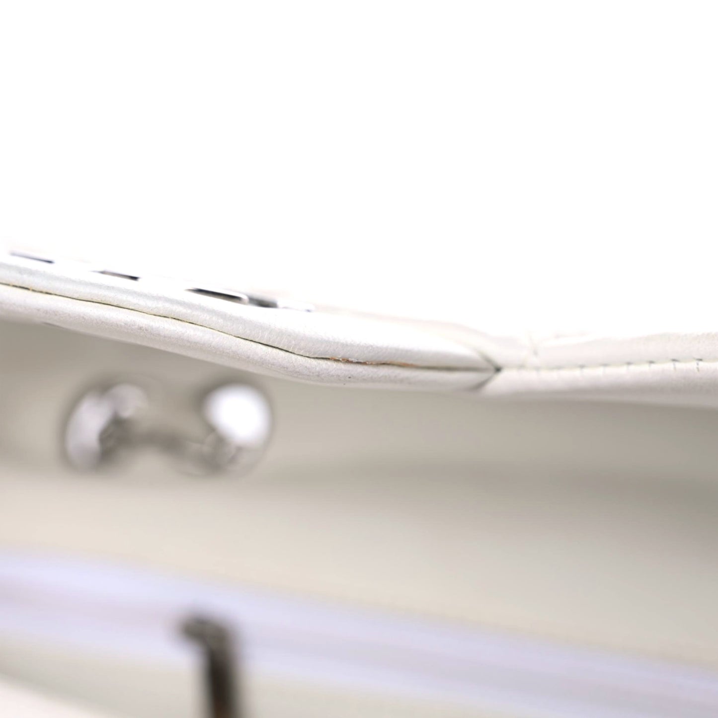 Lambskin Quilted Jumbo Single Flap White
