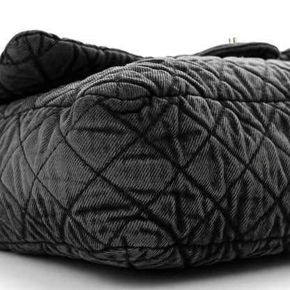 Chanel Denim Quilted Denimpression Flap Grey Black 9 of 10