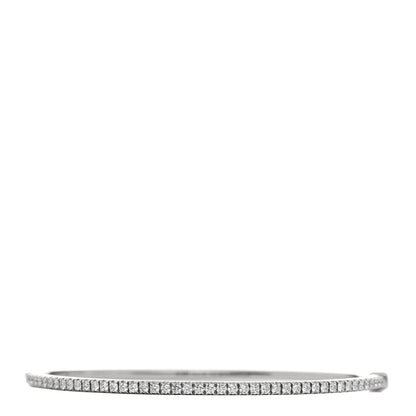 Tiffany 18K White Gold Diamond Metro Bangle Bracelet 1 of 5