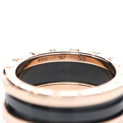 Bulgari 18K Rose Gold Black Ceramic B.Zero1 Two-Band Ring 59 8.75 5 of 7