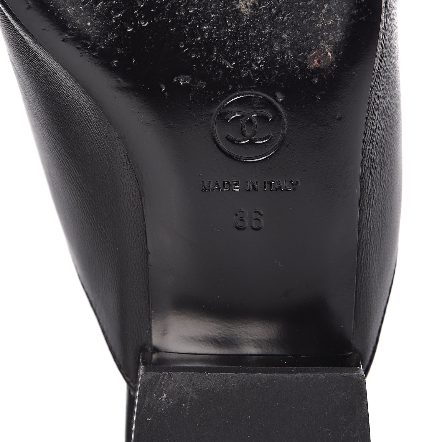 Chanel Lambskin Grosgrain Cap Toe Mules 36 Black 7 of 10