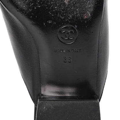 Chanel Lambskin Grosgrain Cap Toe Mules 36 Black 7 of 10