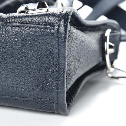 Balenciaga Chevre Silver Metallic Edge Hardware Mini City Bleu Nuit Dark Sea 8 of 10