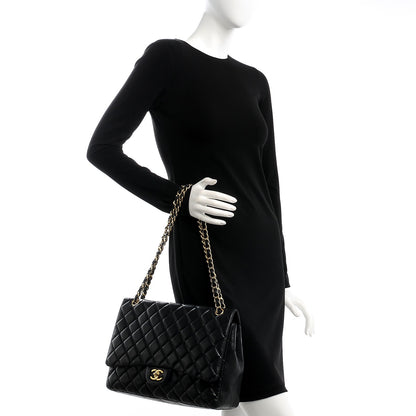 Chanel Lambskin Quilted Maxi Single Flap Black 3 of 14