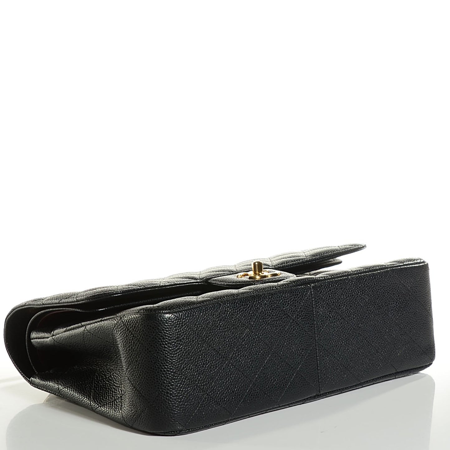 Caviar Quilted Jumbo Double Flap Black