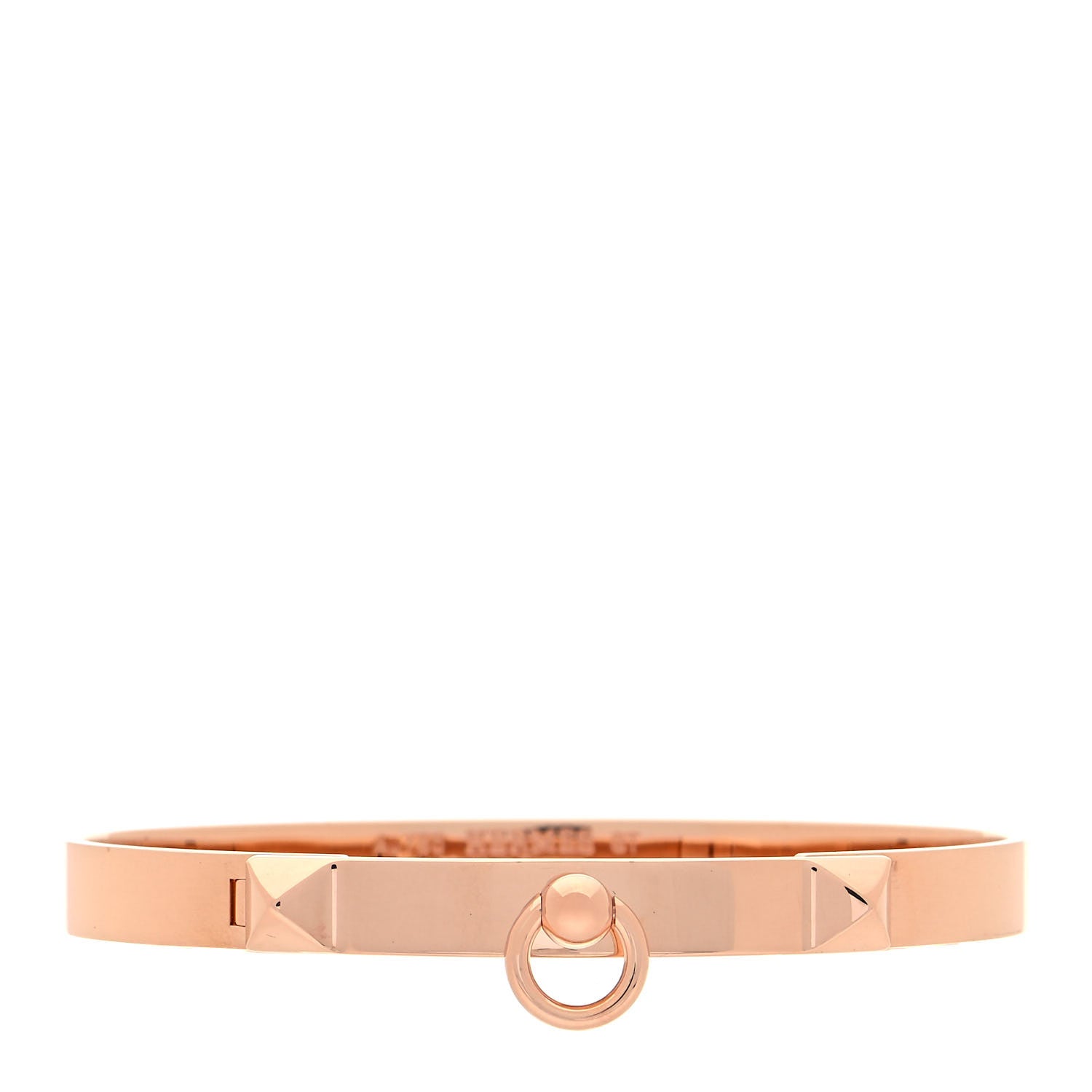 Hermes 18K Rose Gold PM Collier De Chien Bracelet ST 1 of 5