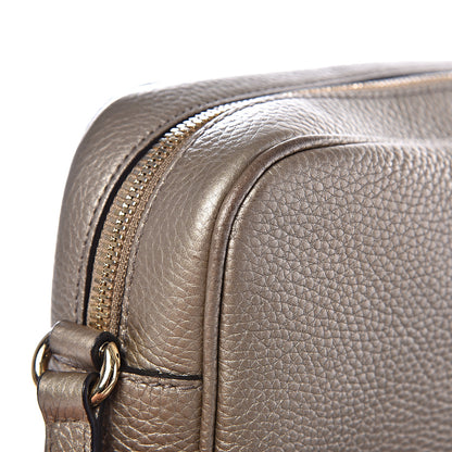 Gucci Metallic Pebbled Calfskin Small Soho Disco Bag Golden Beige 7 of 10