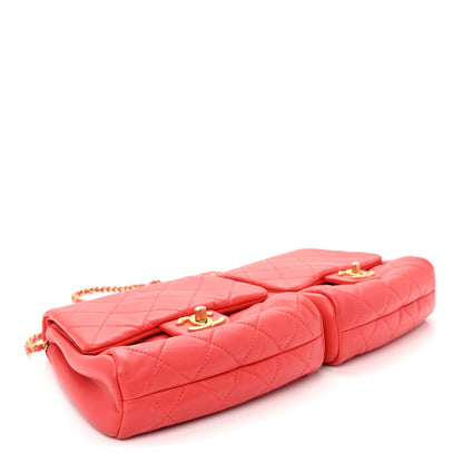 Chanel Lambskin Quilted Side-Packs Red 4 of 15