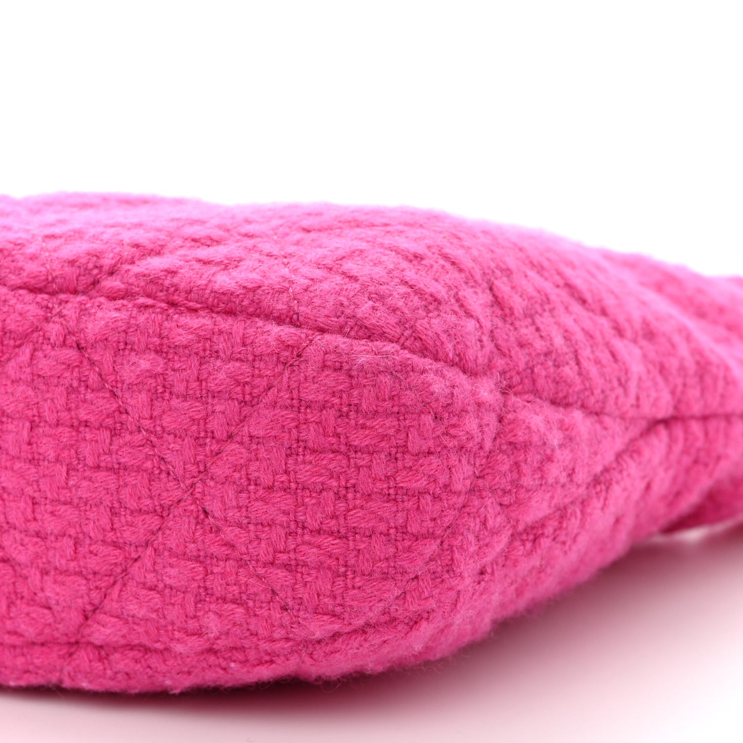 Cashmere Tweed Quilted CC Links Hobo Fuchsia