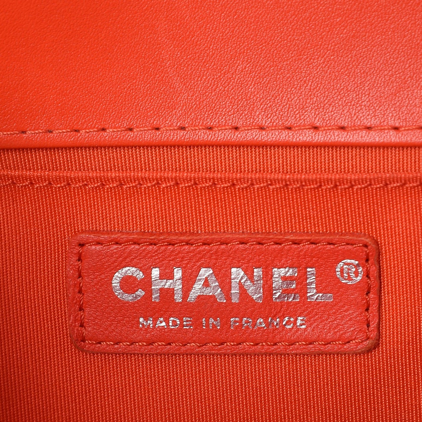 Calfskin Chevron Quilted Medium Braided Boy Flap Orange