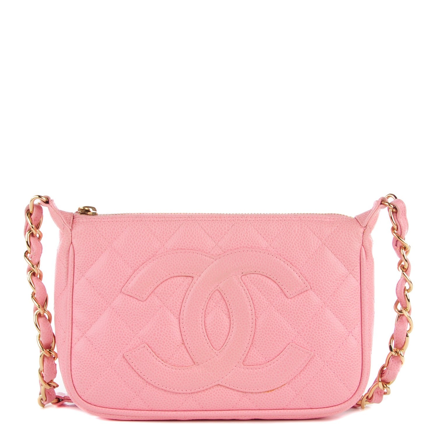 Chanel Caviar Quilted Pochette Pink 1 of 8
