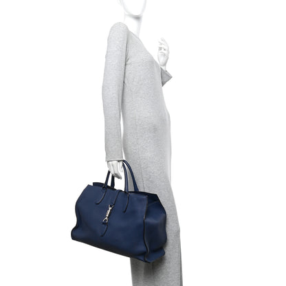 Gucci Soft Calfskin Medium Jackie Top Handle Bag Classic Blue Marine 2 of 10