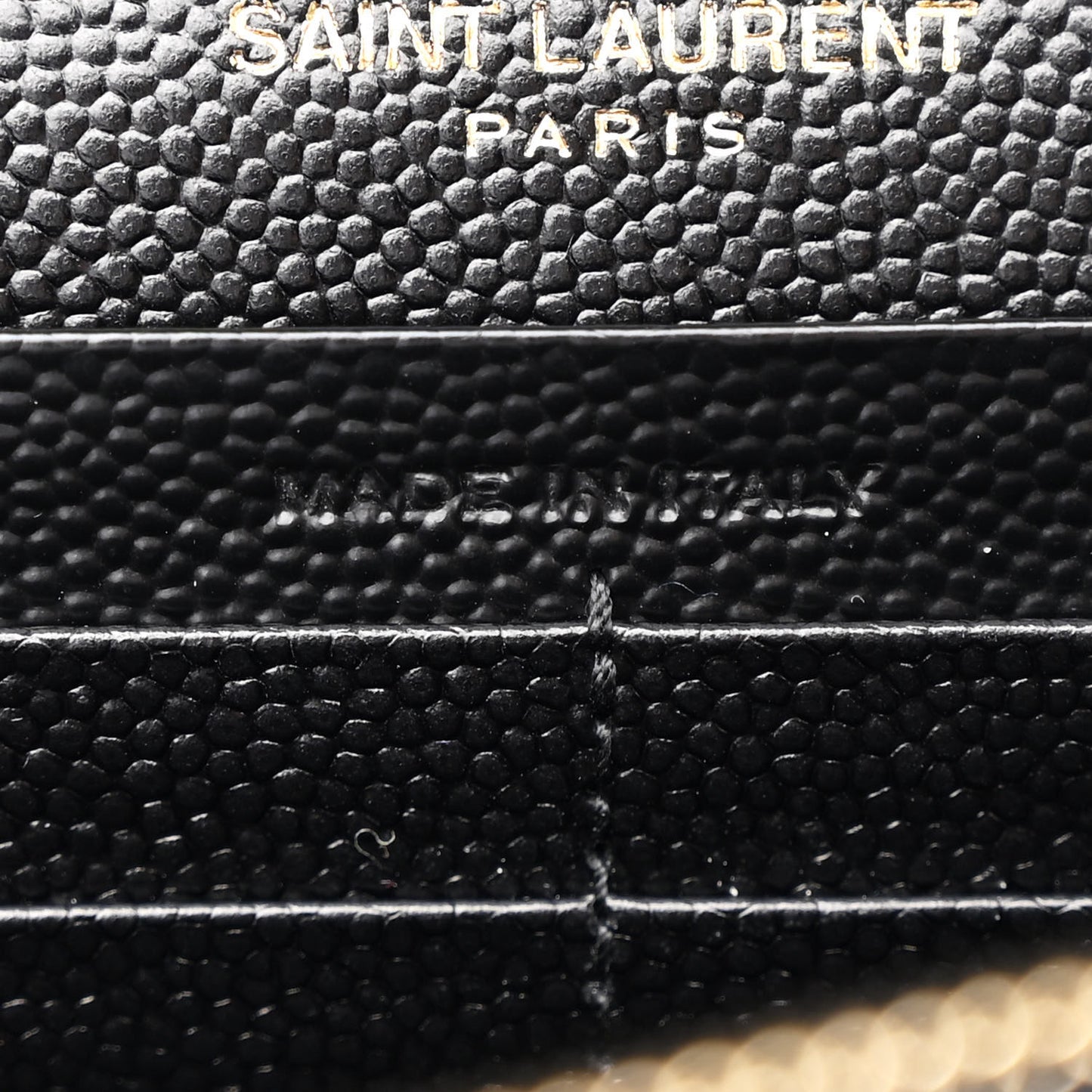 Grain De Poudre Matelasse Chevron Monogram Chain Wallet Black
