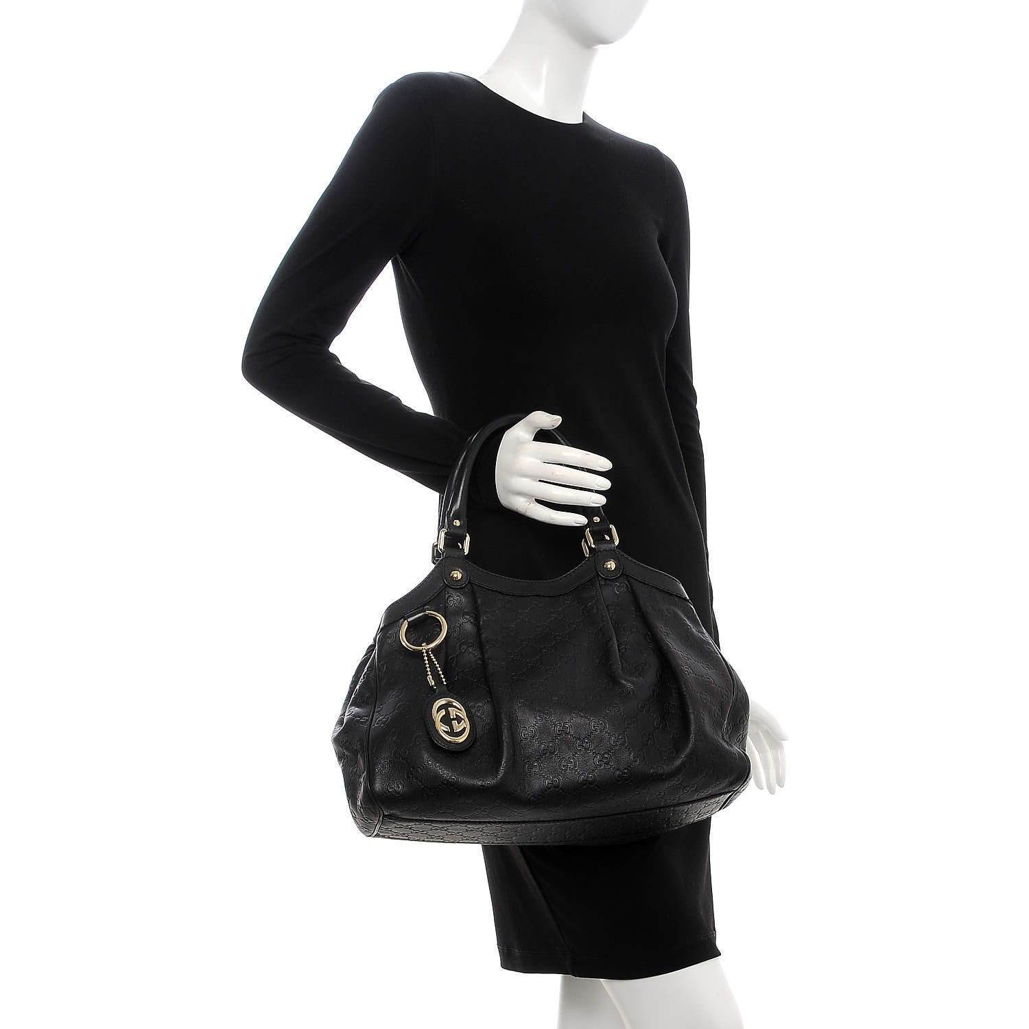 Gucci Guccissima Medium Sukey Tote Black 3 of 8