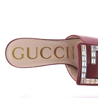 Gucci Malaga Kid Crystal Square G Madelyn Mules 36 Romantic Cerise 7 of 8