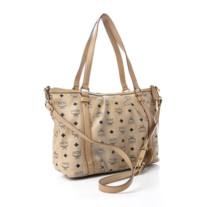 MCM Visetos Medium Essentials Shopper Tote Beige 3 of 16