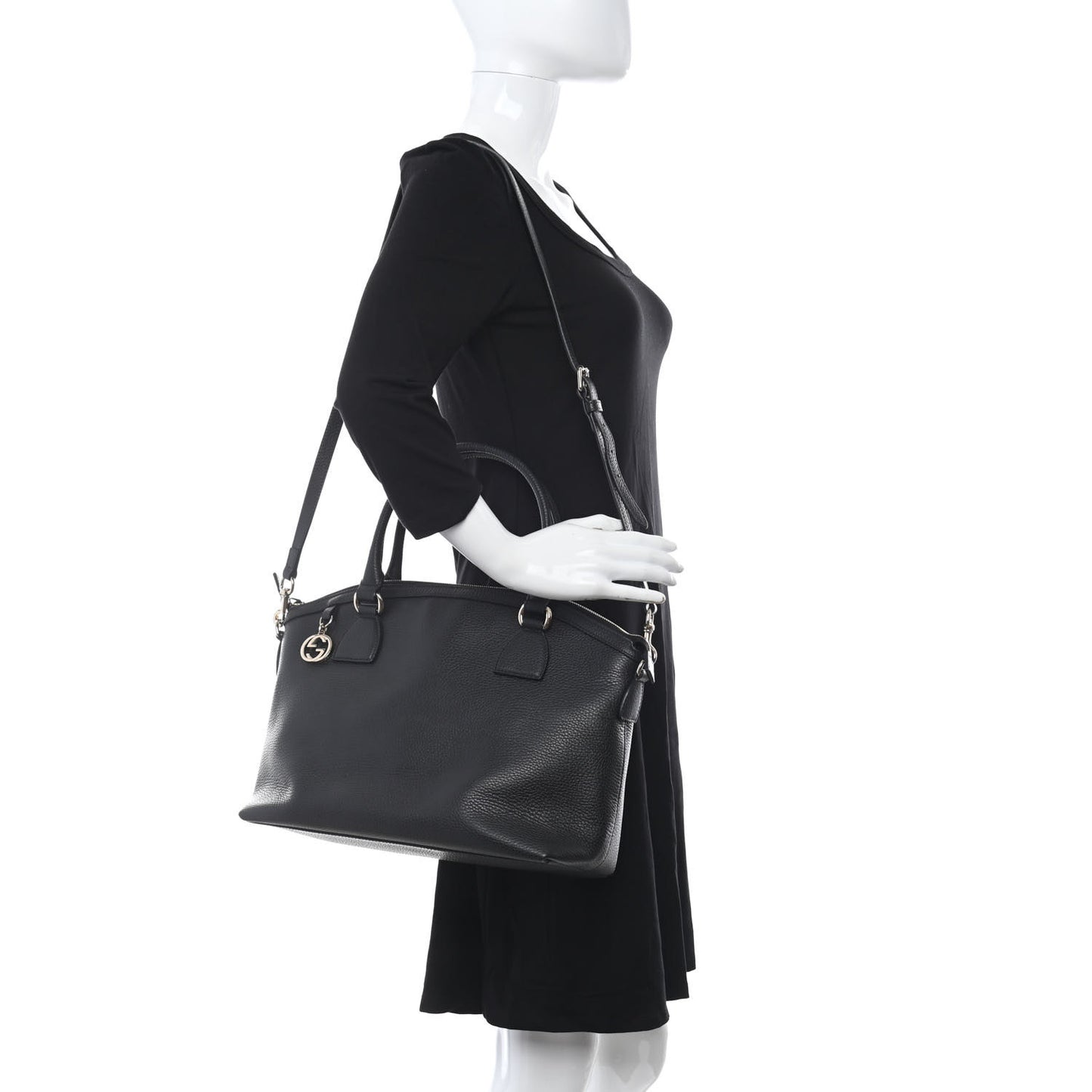 Dollar Calfskin GG Charm Dome Satchel Orange Black
