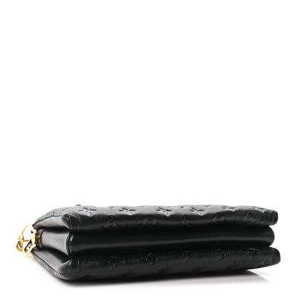 Louis Vuitton Lambskin Embossed Monogram Coussin PM Black 4 of 10
