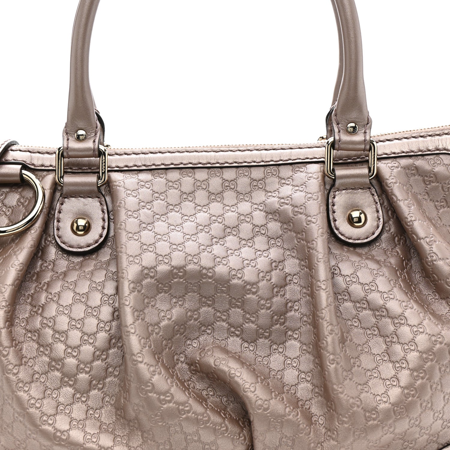 Gucci Metallic Microguccissima Medium Sukey Top Handle Bag Dark Cipria 8 of 17