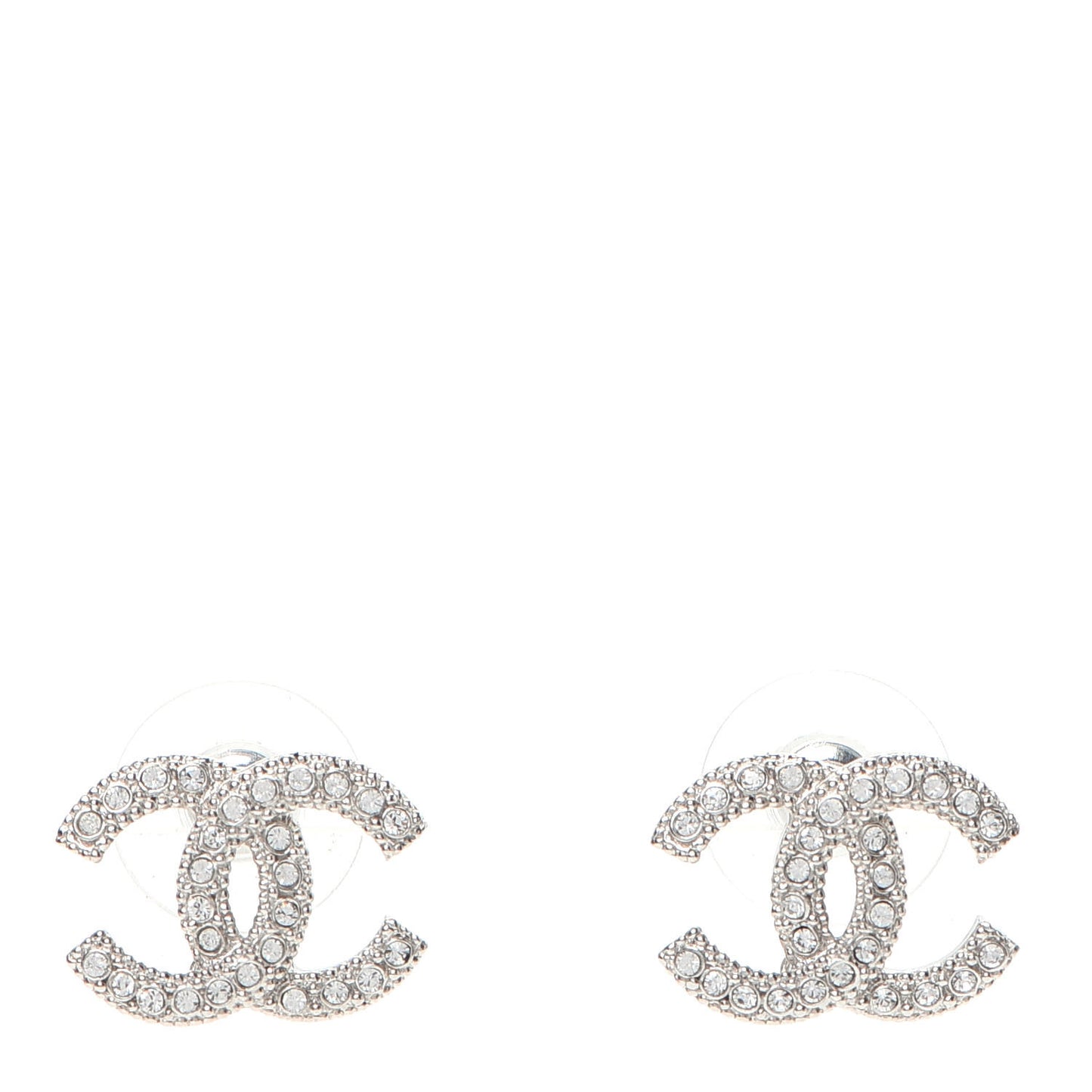 Crystal CC Earrings Silver