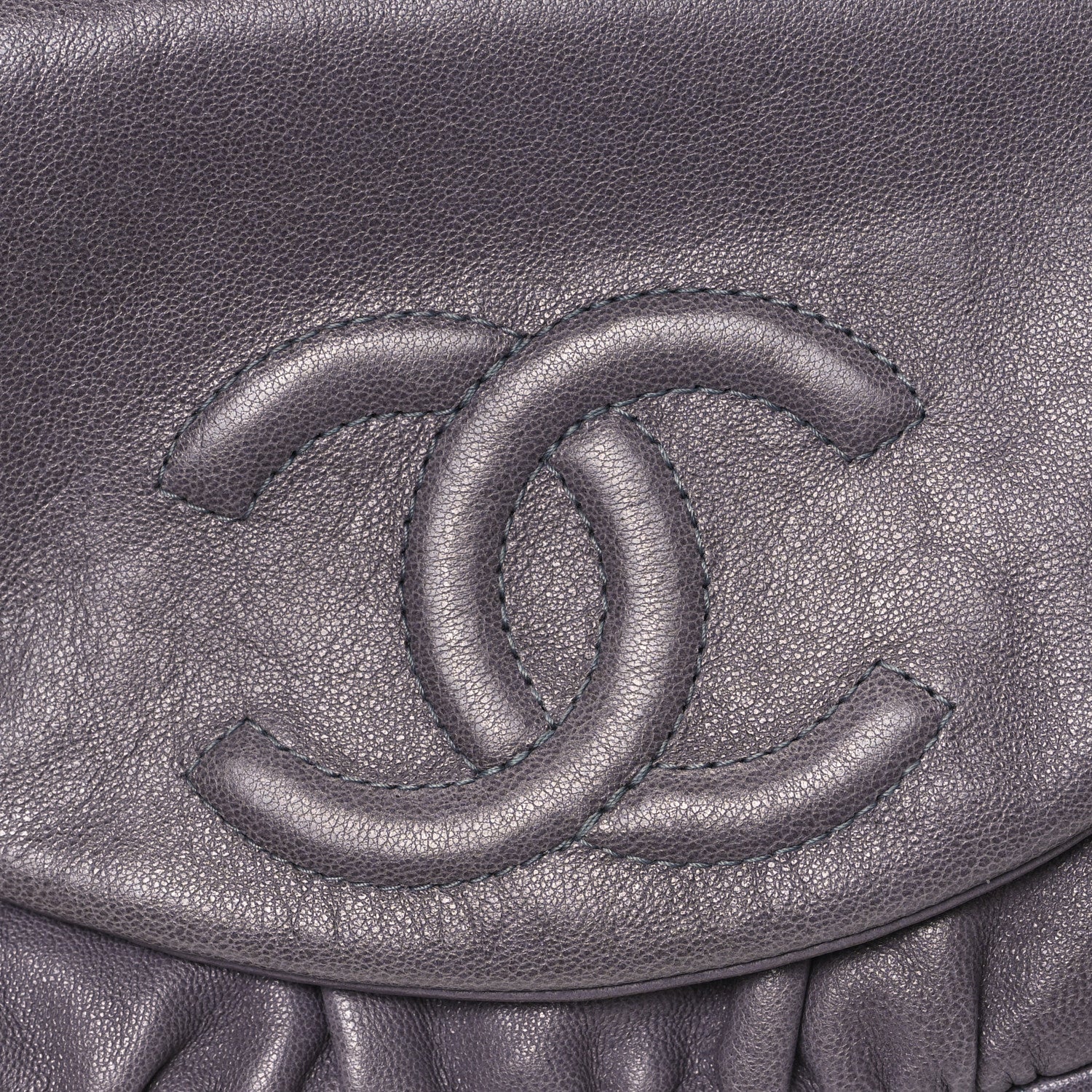 Chanel Lambskin Half Moon Wallet on Chain WOC Light Grey 9 of 11