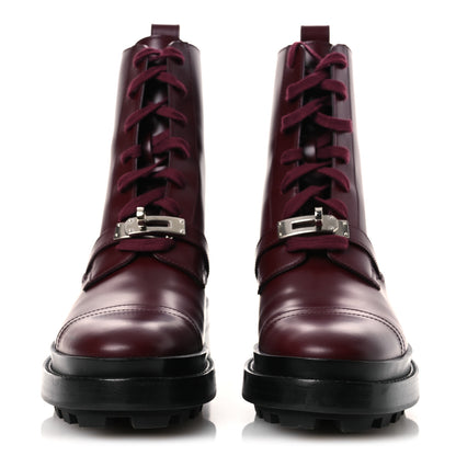 Hermes Glossed Calfskin Funk Ankle Boots 36.5 Rouge H 3 of 12