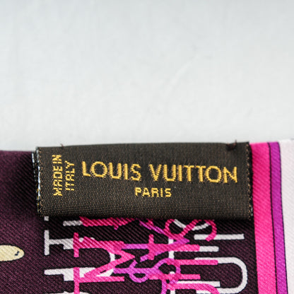 Louis Vuitton Silk Monogram Map Bandeau Cassis 4 of 6