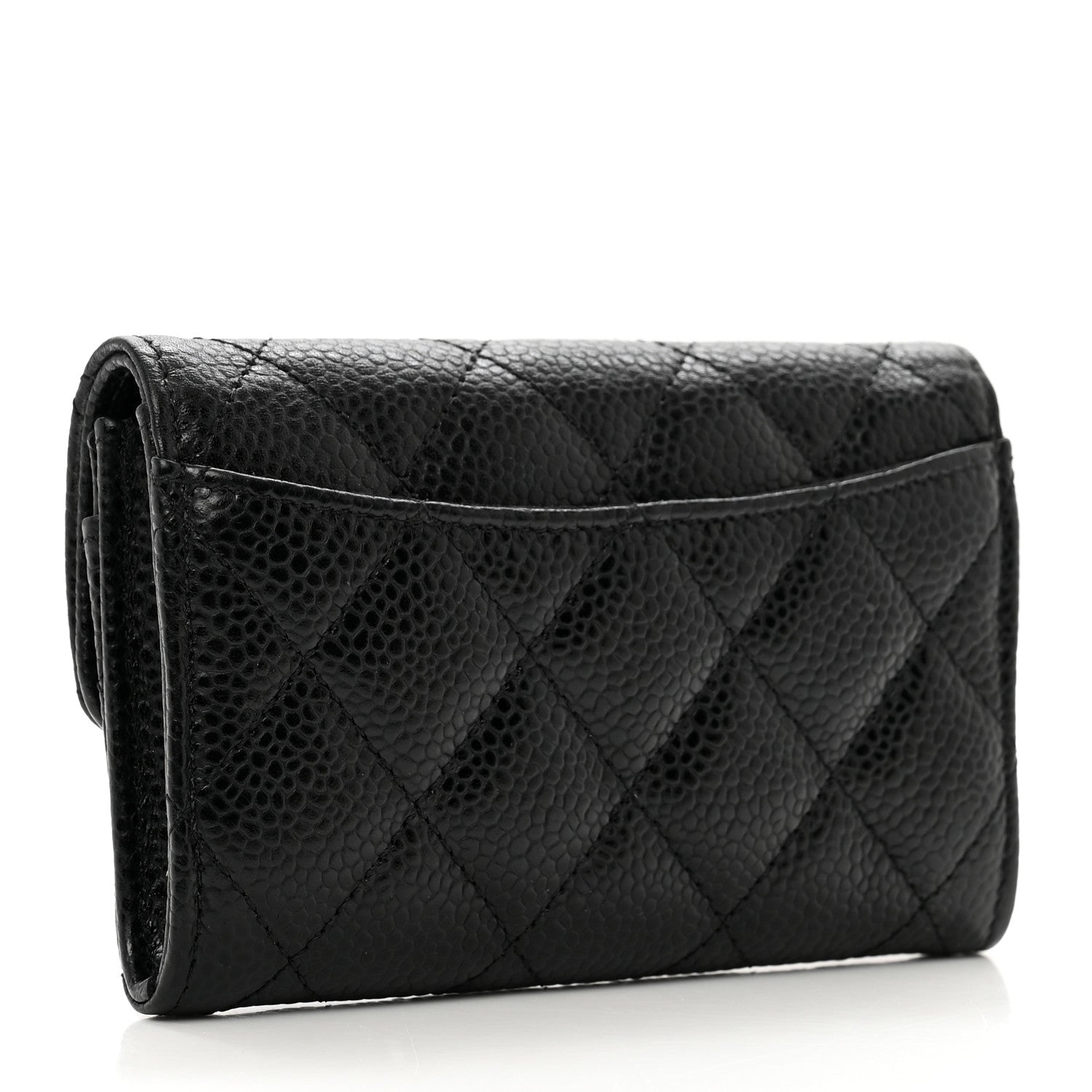 Chanel Caviar Quilted Flap Card Holder Wallet Black 3 of 9