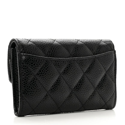 Chanel Caviar Quilted Flap Card Holder Wallet Black 3 of 9