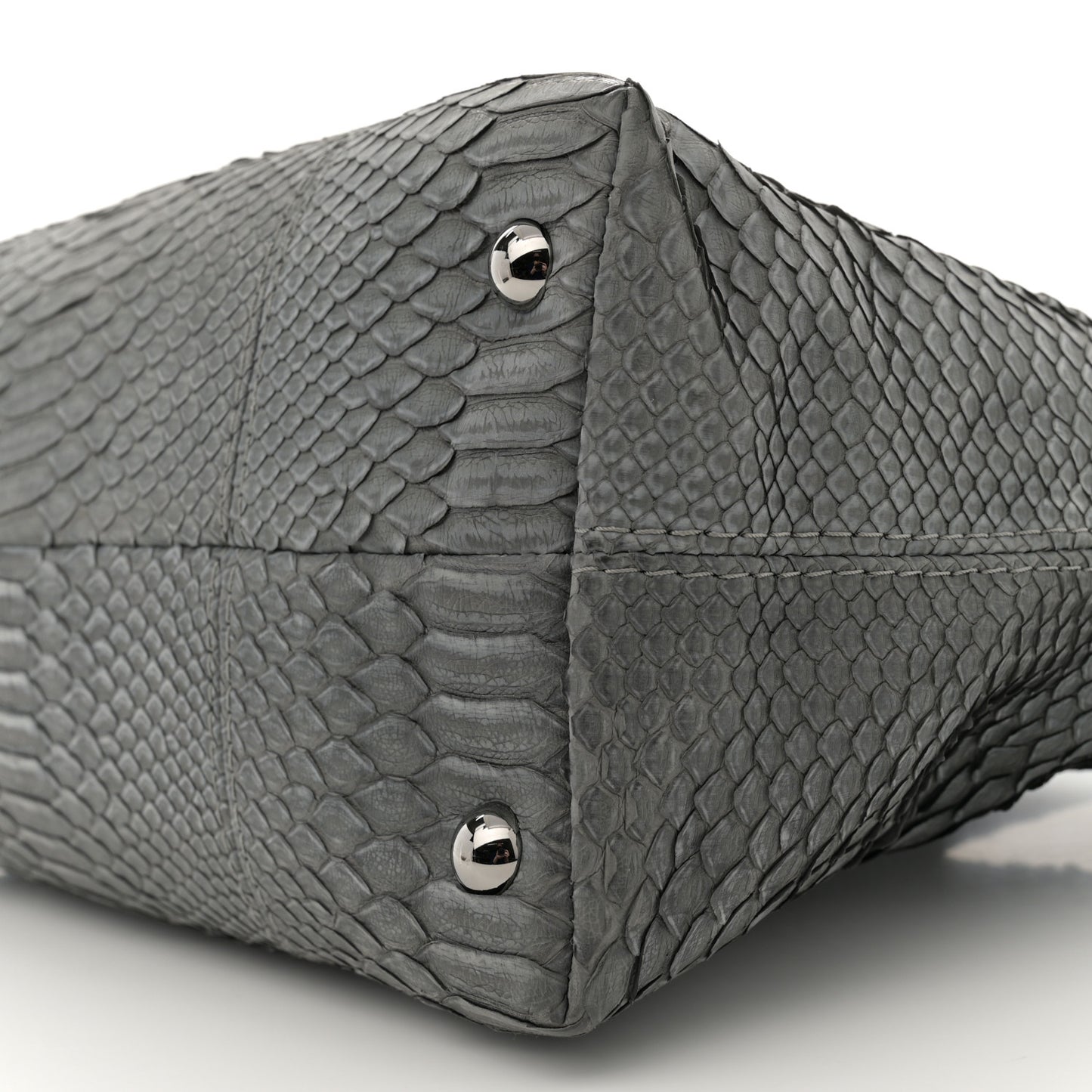Snakeskin Executive Cerf Shopper Tote Grey