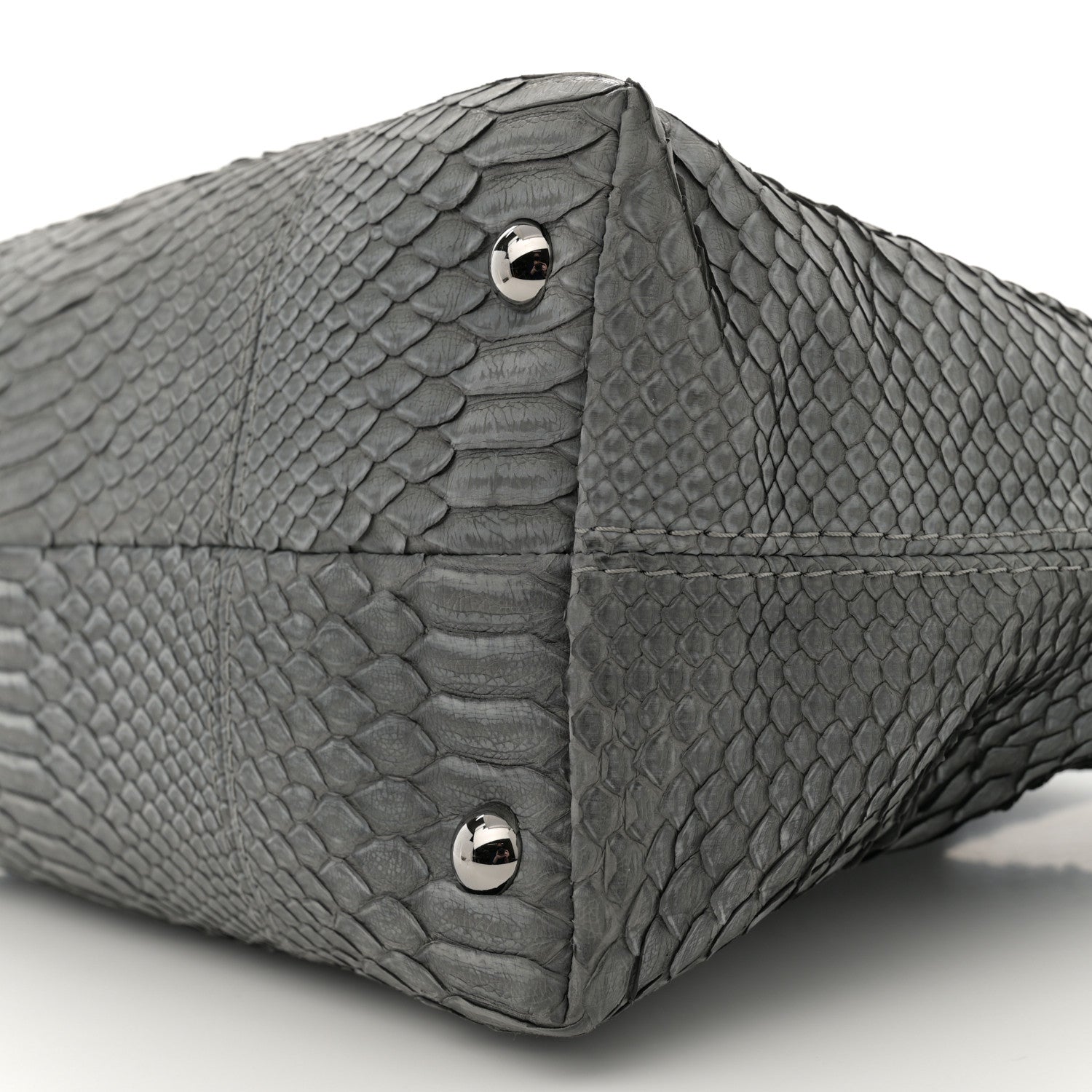 Chanel Snakeskin Executive Cerf Shopper Tote Grey 10 of 12