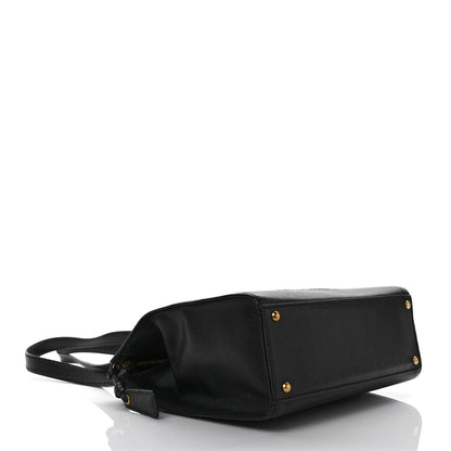 Chanel Grained Calfskin Logo Shoulder Bag Black 4 of 8