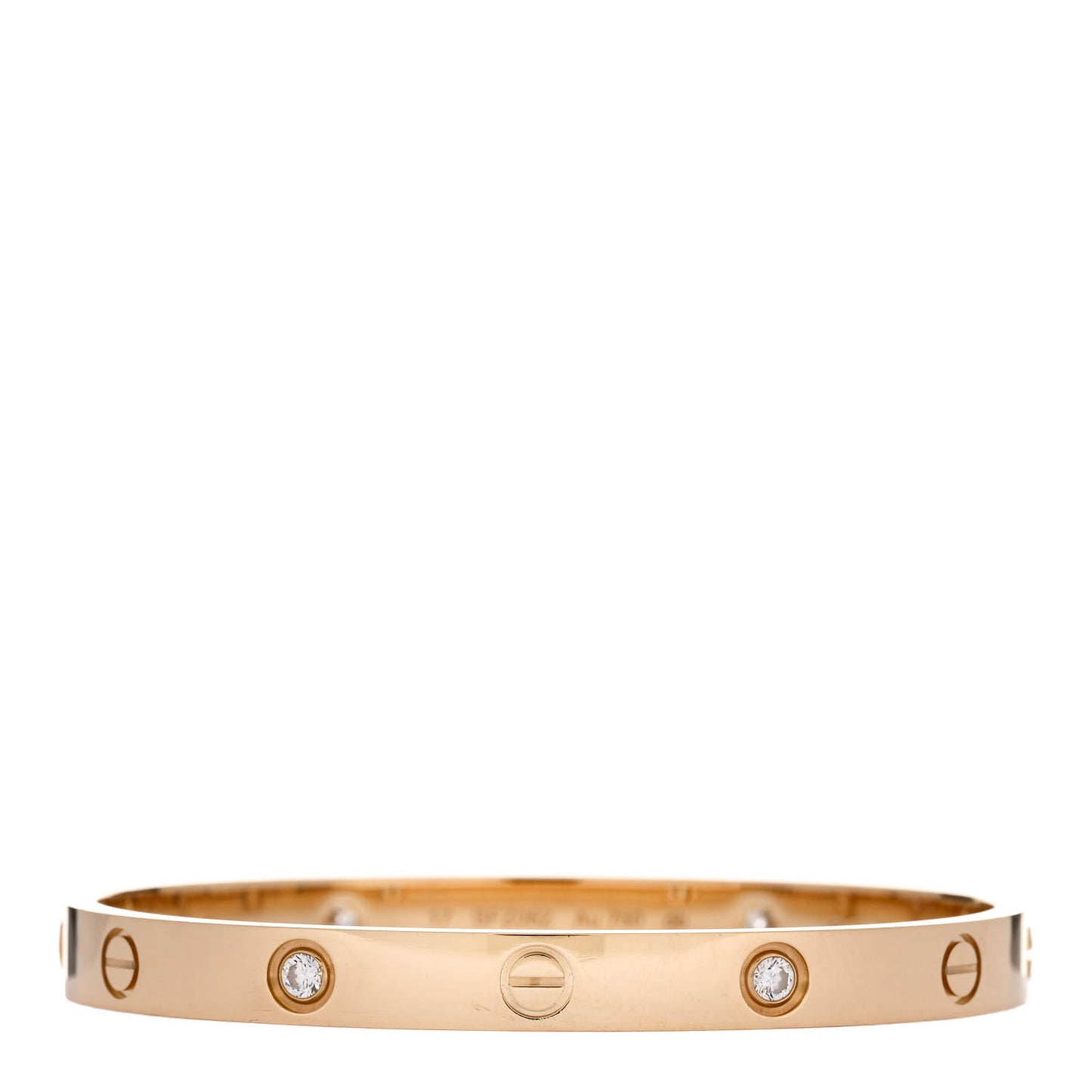 18K Yellow Gold 4 Diamond LOVE Bracelet 17