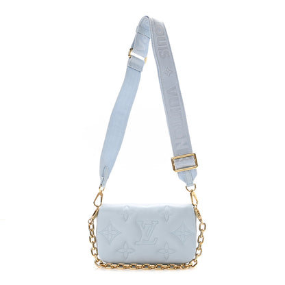 Louis Vuitton Calfskin Bubblegram Wallet On Strap Ice Blue 1 of 11
