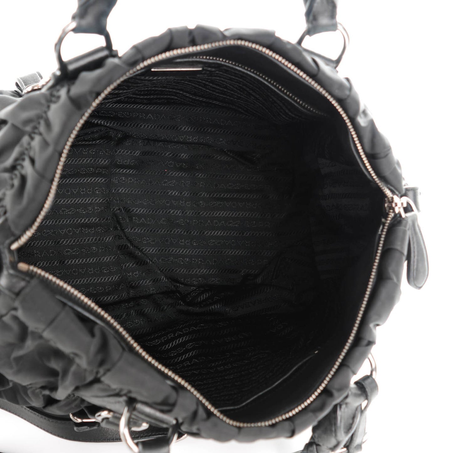 Tessuto Nylon Gaufre Tote Nero Black