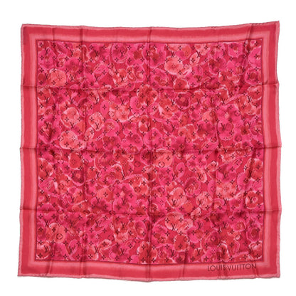 Louis Vuitton Silk Monogram Ikat Summer Square Scarf Rose Indien 1 of 5