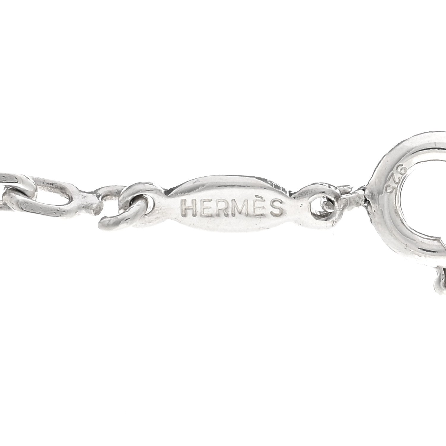 Hermes Sterling Silver 18K Yellow Gold Clou de Selle Pendant Necklace 4 of 4