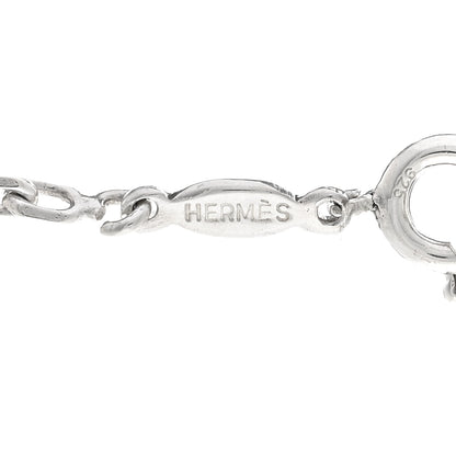 Hermes Sterling Silver 18K Yellow Gold Clou de Selle Pendant Necklace 4 of 4