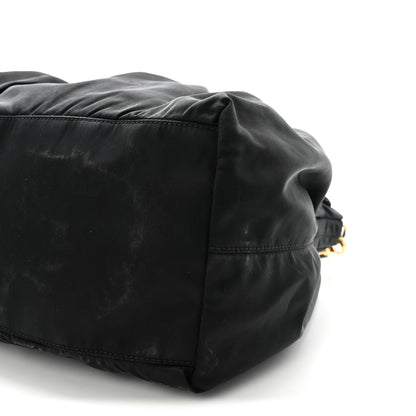 Prada Tessuto Nylon Bow Shoulder Bag Black 9 of 9