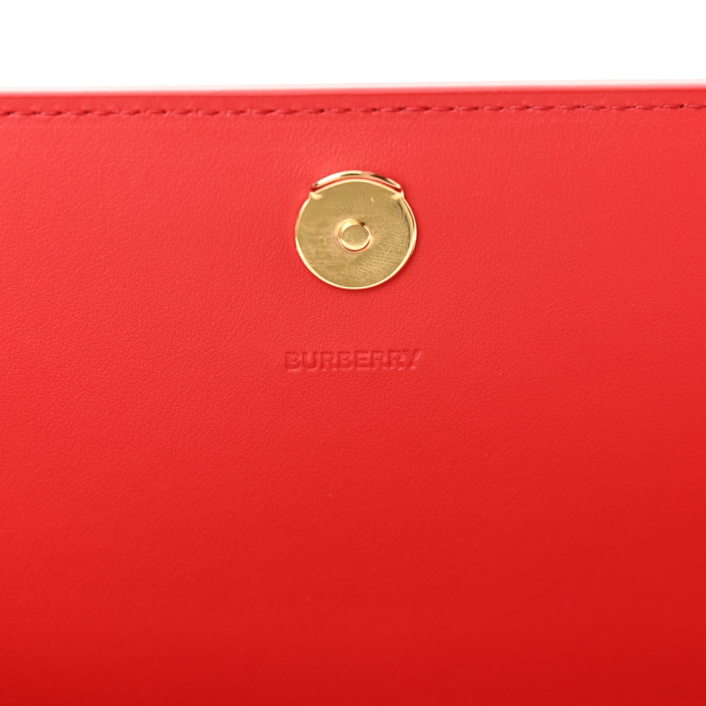 Grainy Calfskin Logo Henley Wallet On Chain Red