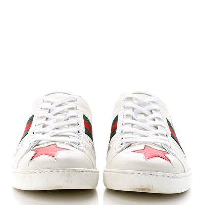Gucci Calfskin Ayers Web Star Embroidered Womens Ace Sneakers 39 White Multi 2 of 9
