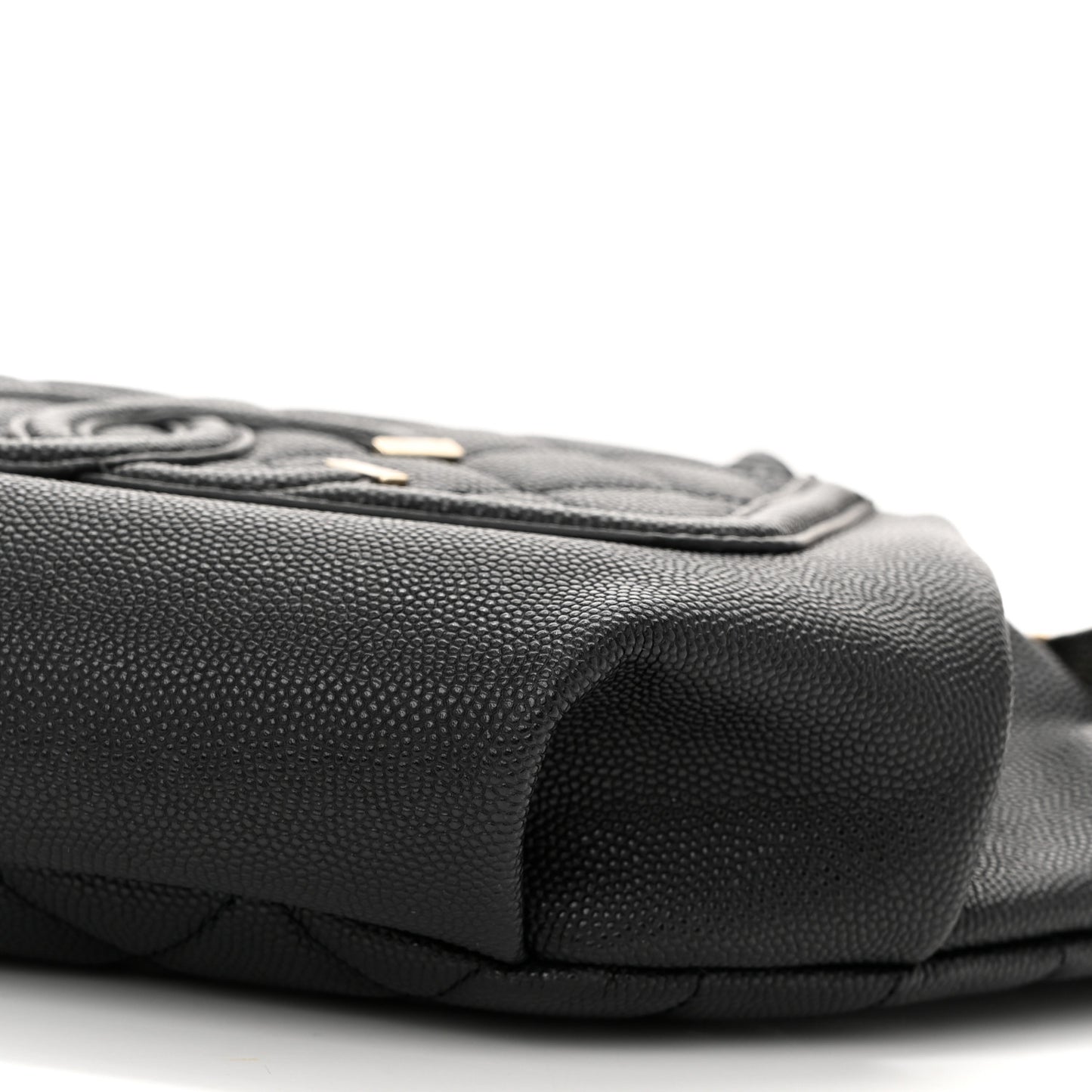 Caviar Quilted Filigree Waist Bag Black