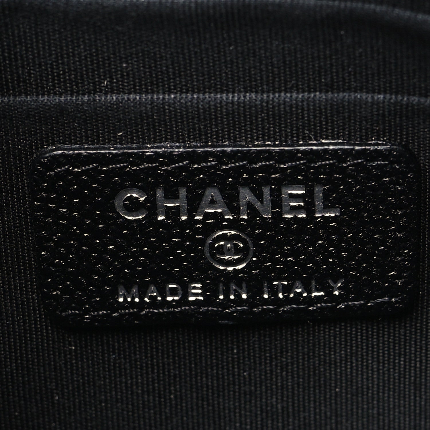 Chanel Caviar CC Classic Zip Pouch Black Blue Green 6 of 10