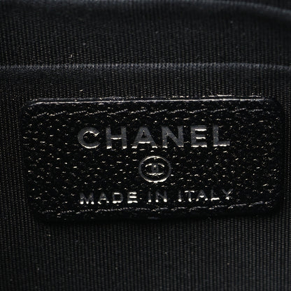 Chanel Caviar CC Classic Zip Pouch Black Blue Green 6 of 10