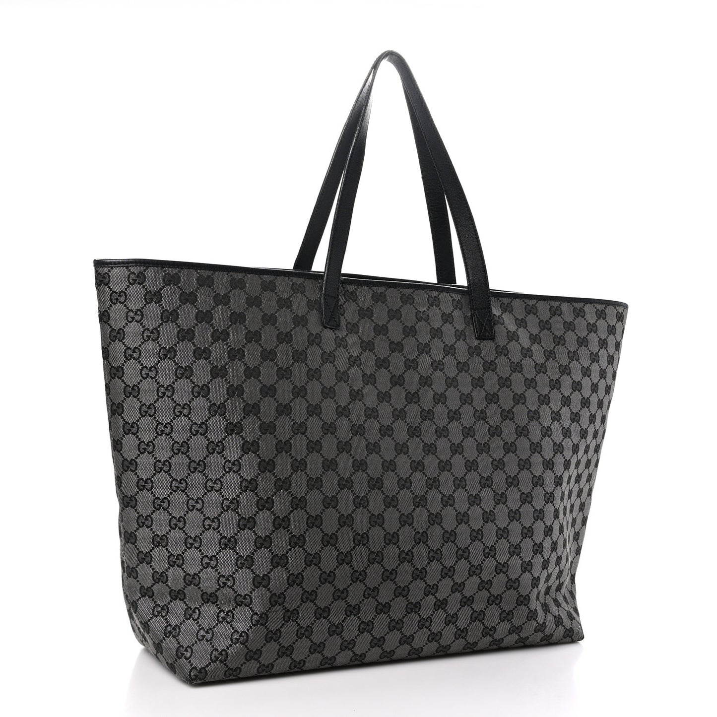 Metallic Monogram XL Shopper Tote Black