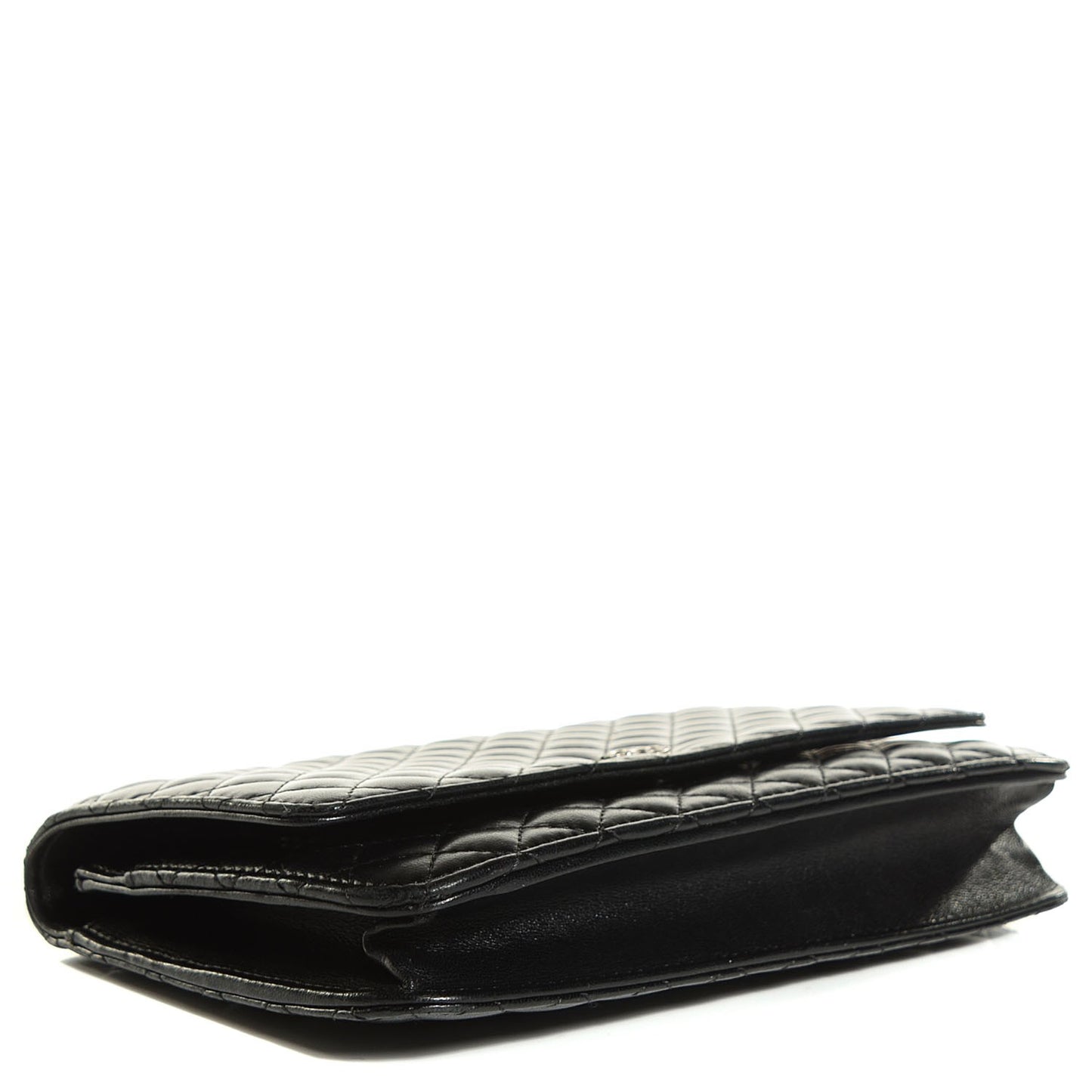 Lambskin Micro Quilted Wallet on Chain WOC Black