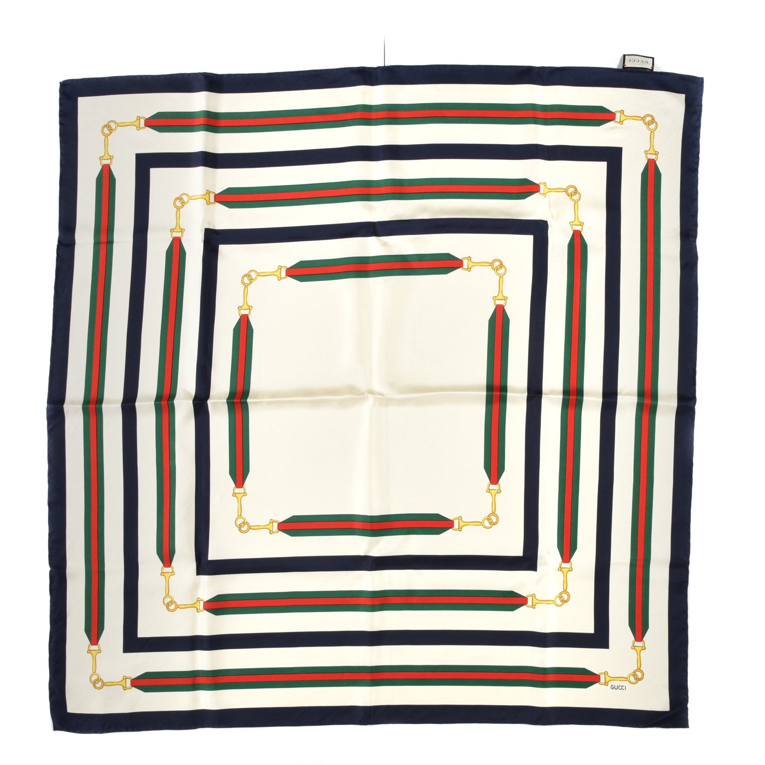 Gucci Silk Interlocking G Horsebit Scarf Ivory 1 of 4