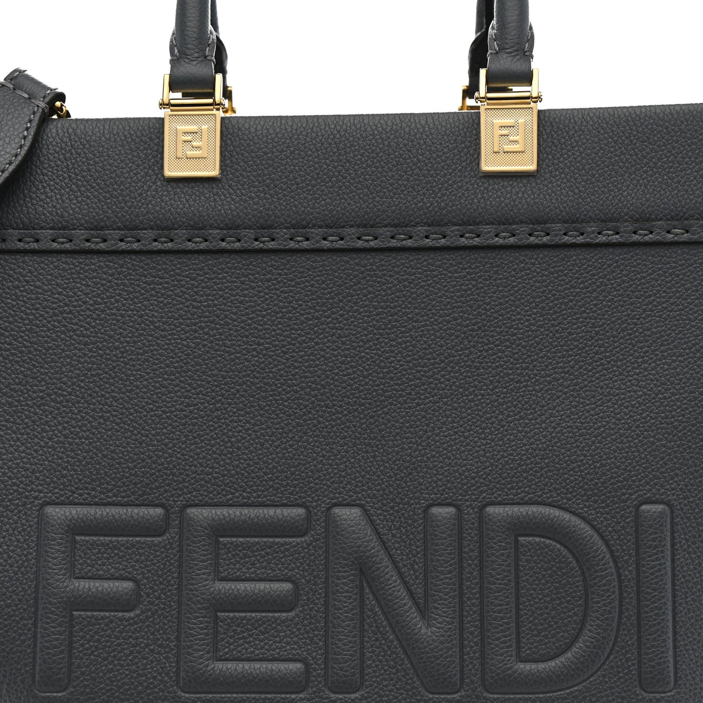 Vitello Cher Logo Debossed Medium Fendi Sunshine Shopper Tote Real Tempesta